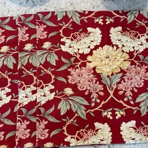 Pottery Barn Red Floral Accent Pillow Set of 4
